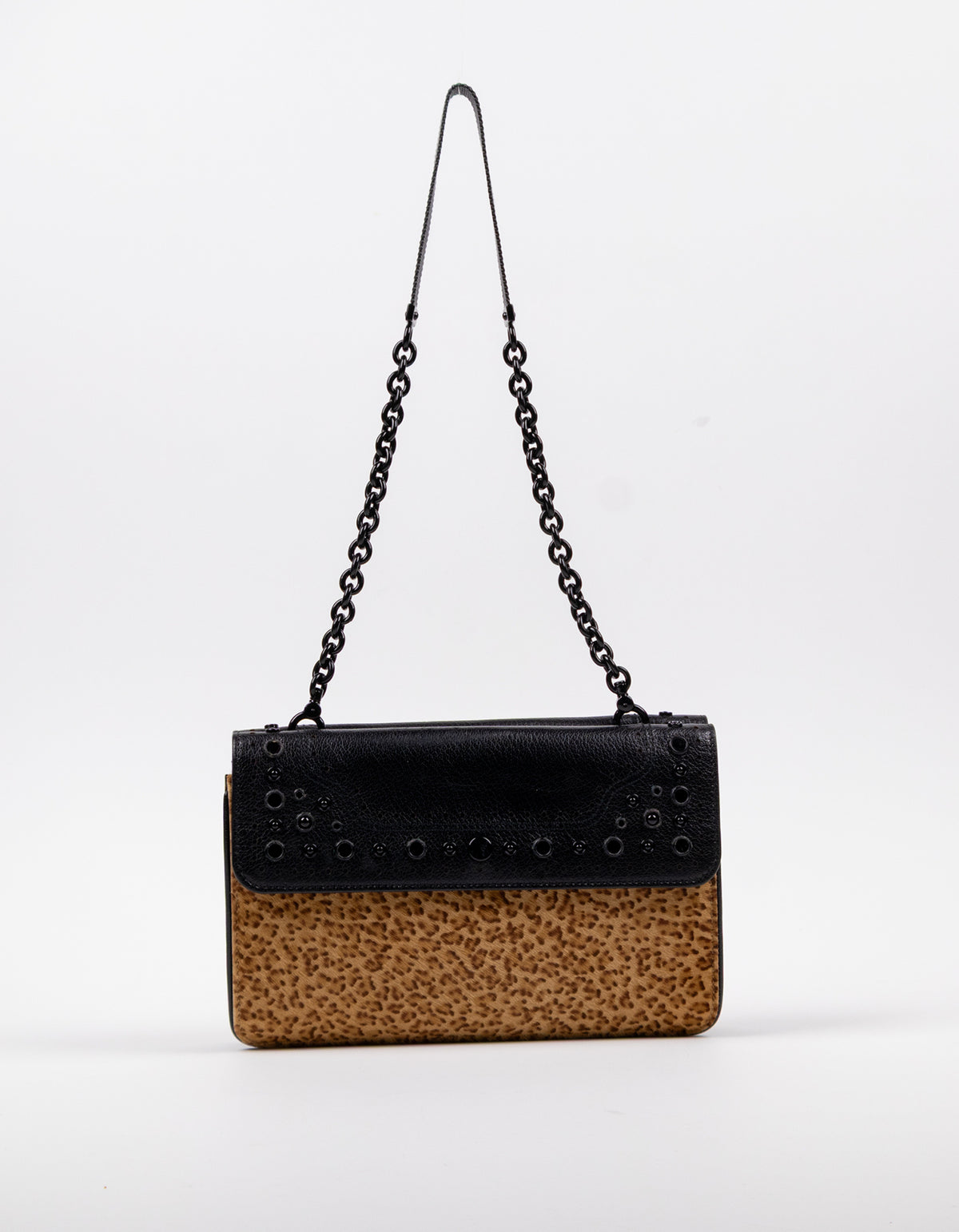 Bottega Veneta Leopard Calf Hair Flap Bag