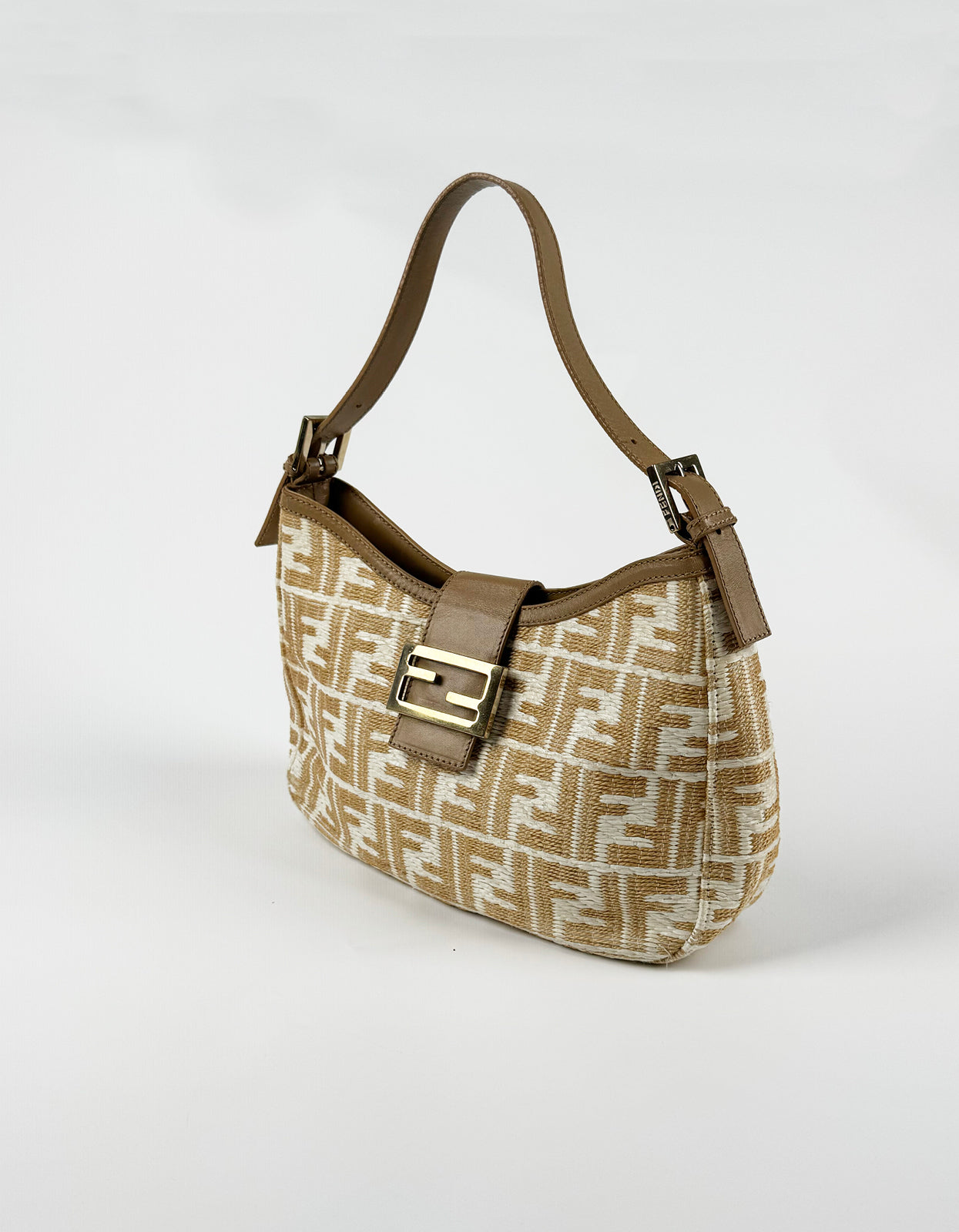 Beige White Zucca Raffia