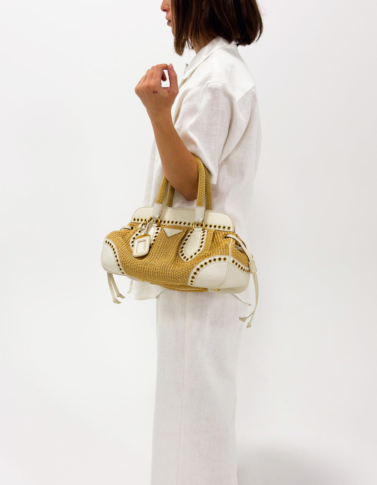 Prada Straw Vitello Daino