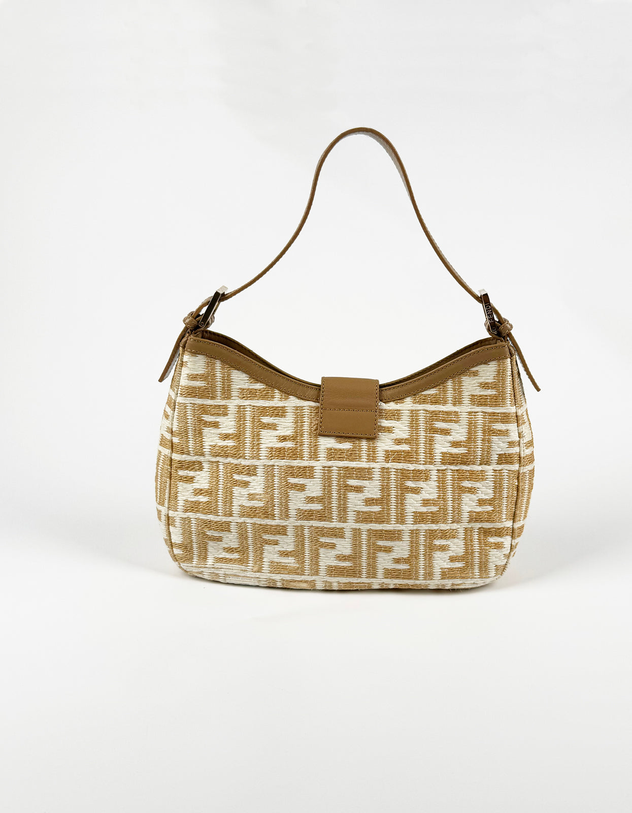 Beige White Zucca Raffia