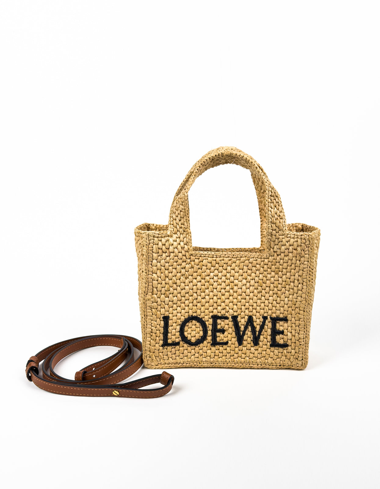 Mini Loewe Raffia Tote