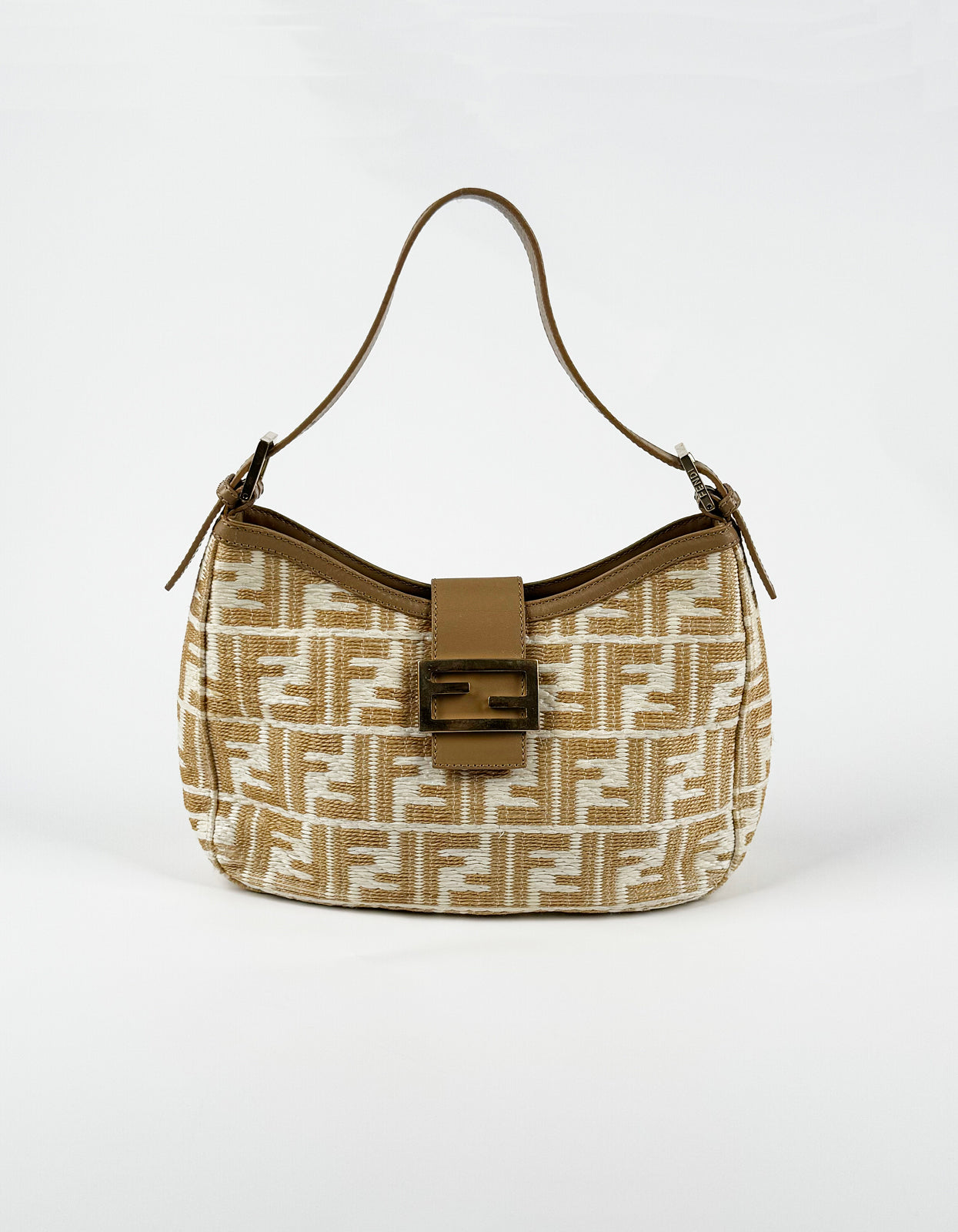 Beige White Zucca Raffia