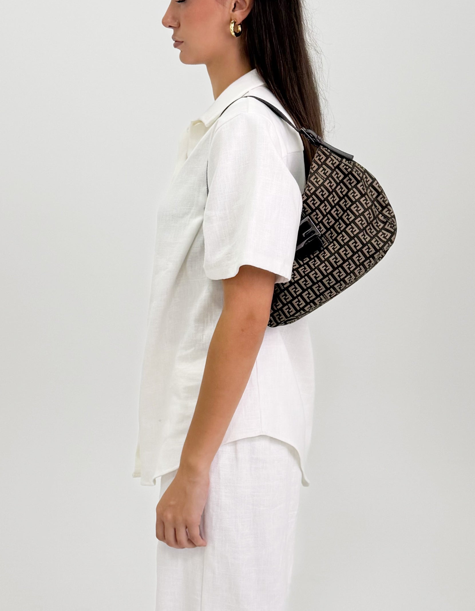 Fendi Zucchino Canvas Mamma Baguette