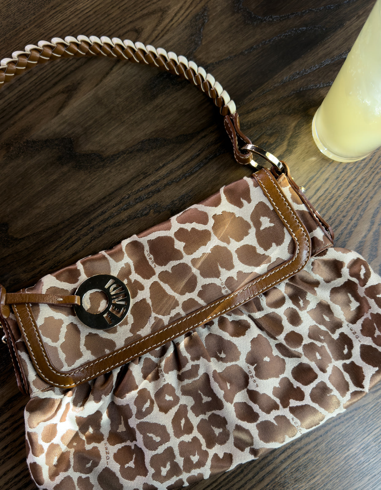 Fendi Chef Giraffe Jacquard Bag