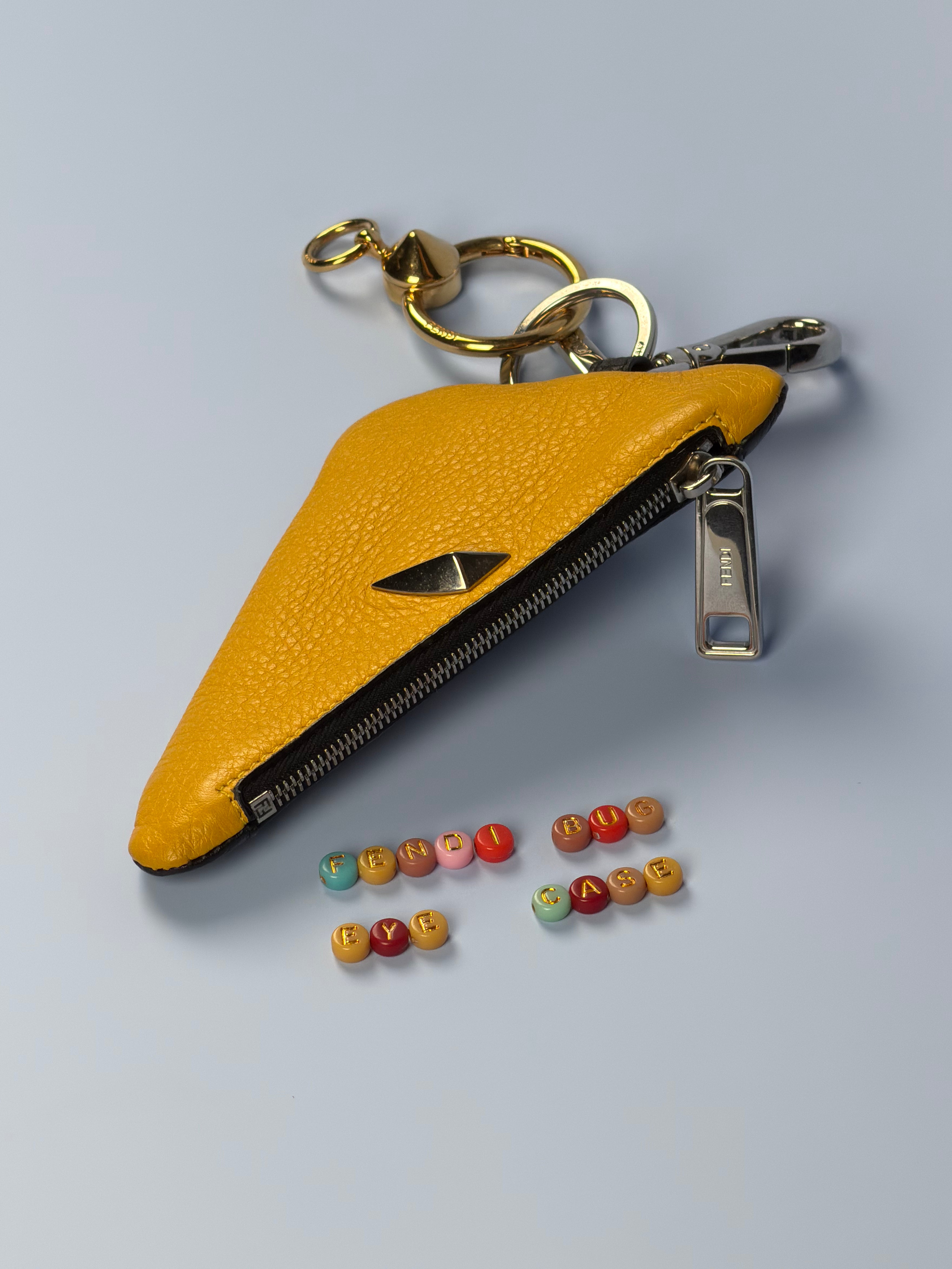 Fendi Bug Eye Triangle Coin Case &amp; Key Ring