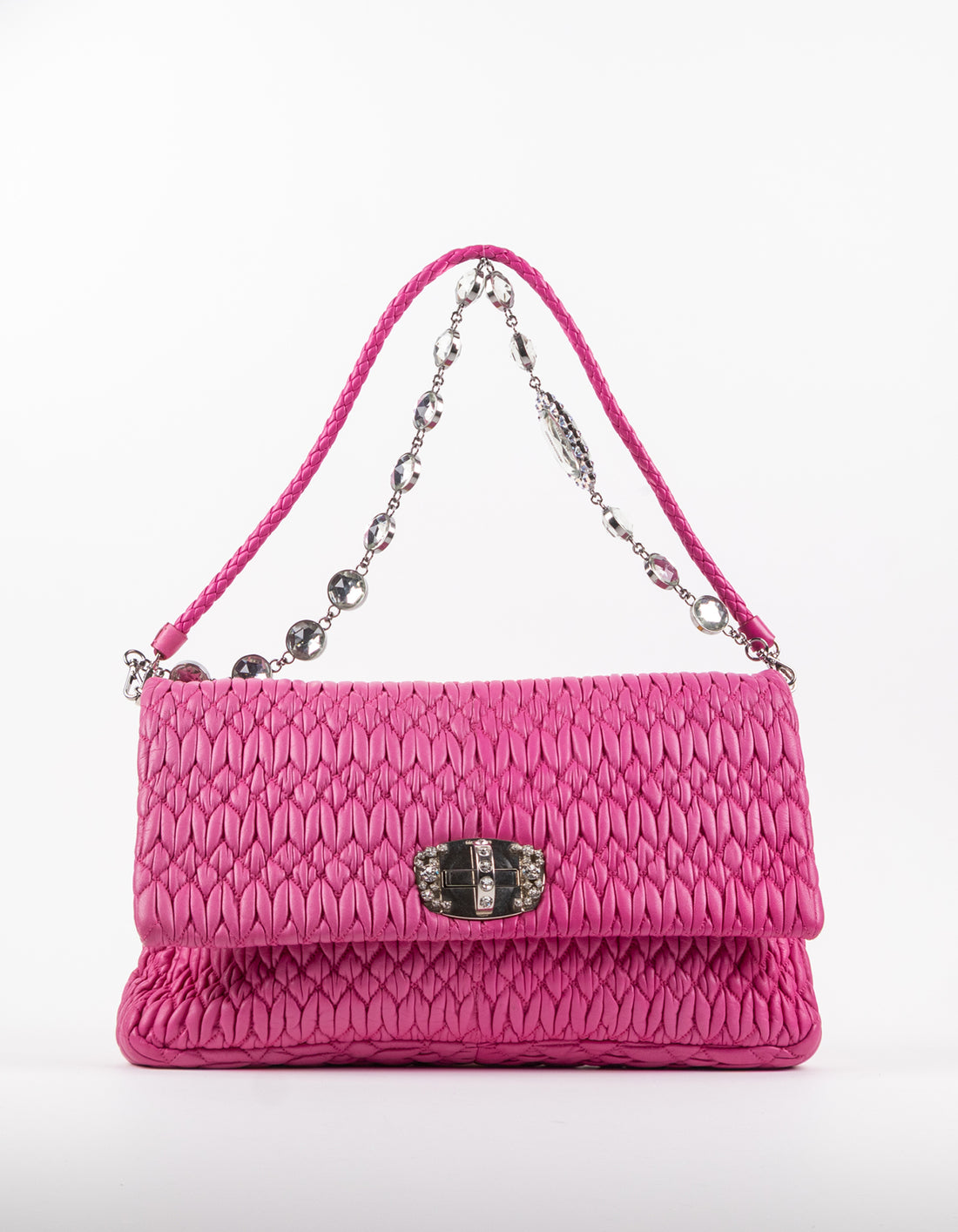 Miu Miu Pink Crystal Cloqué