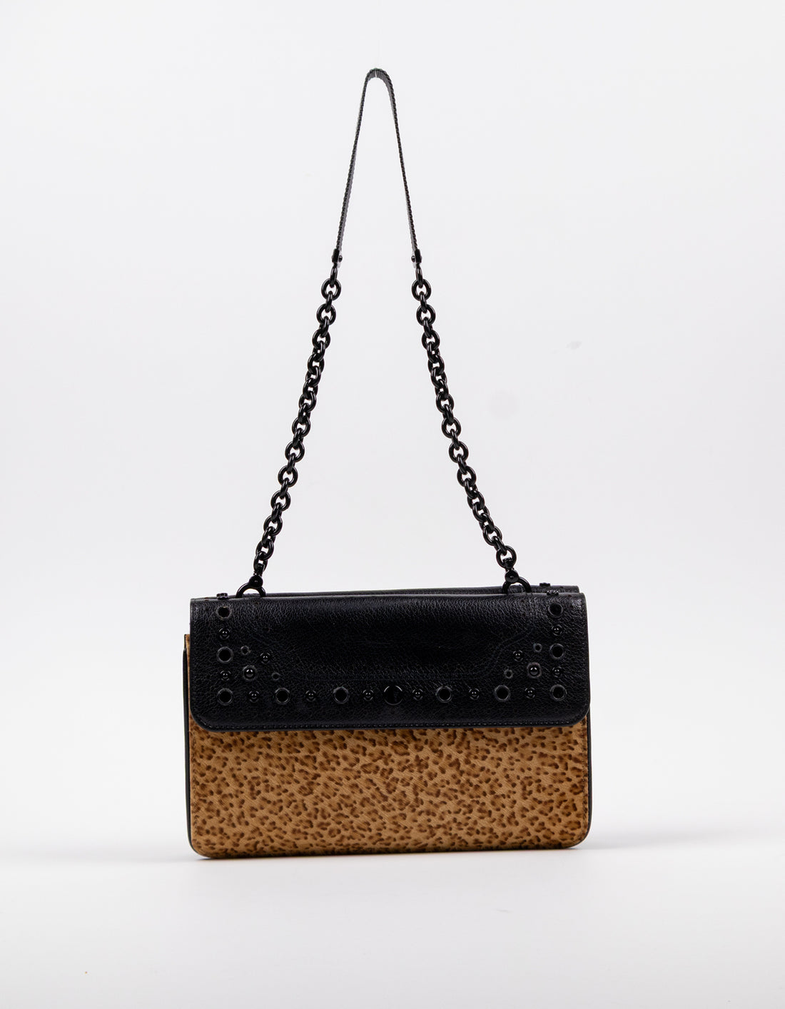 Bottega Veneta Leopard Calf Hair Flap Bag
