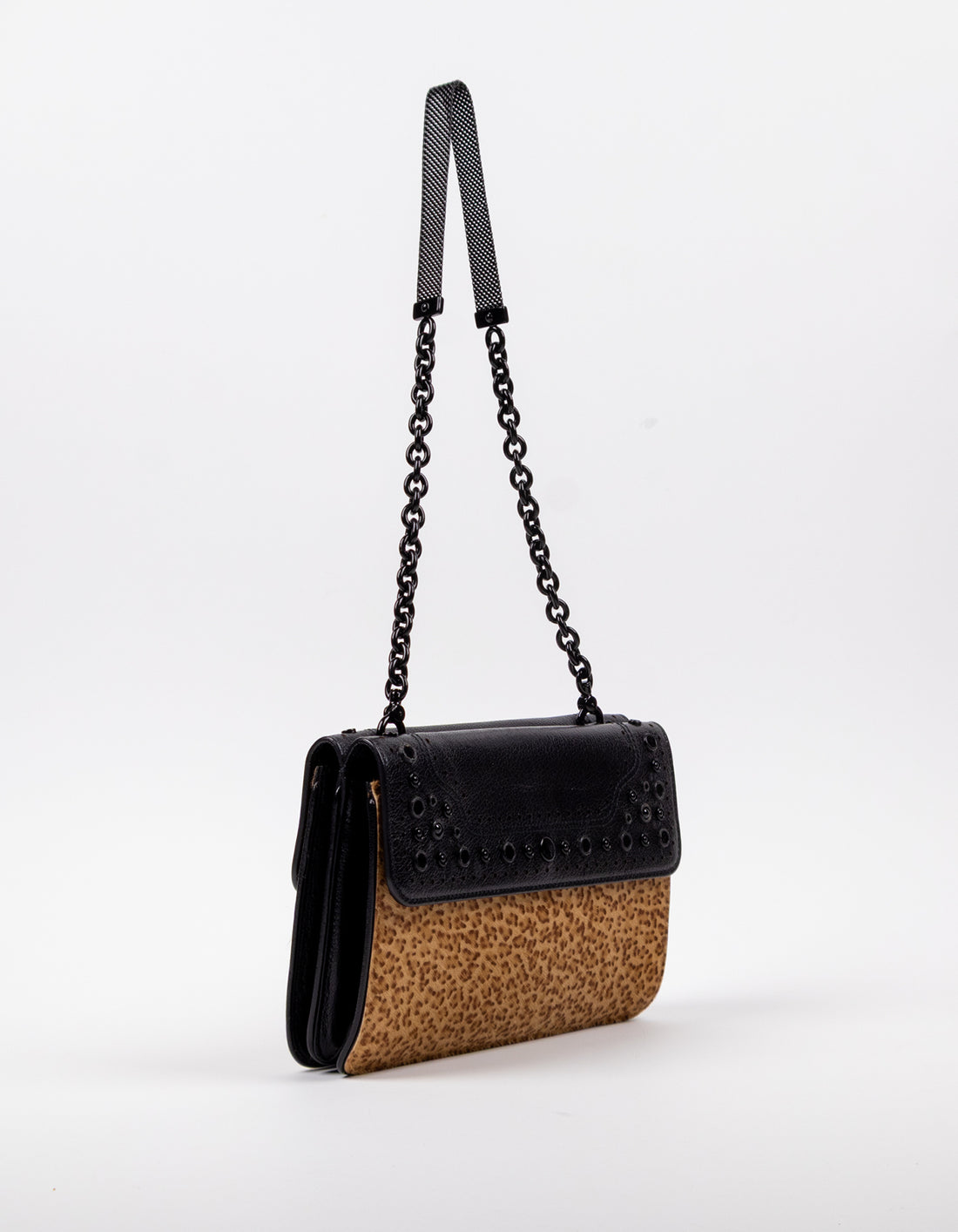 Bottega Veneta Leopard Calf Hair Flap Bag