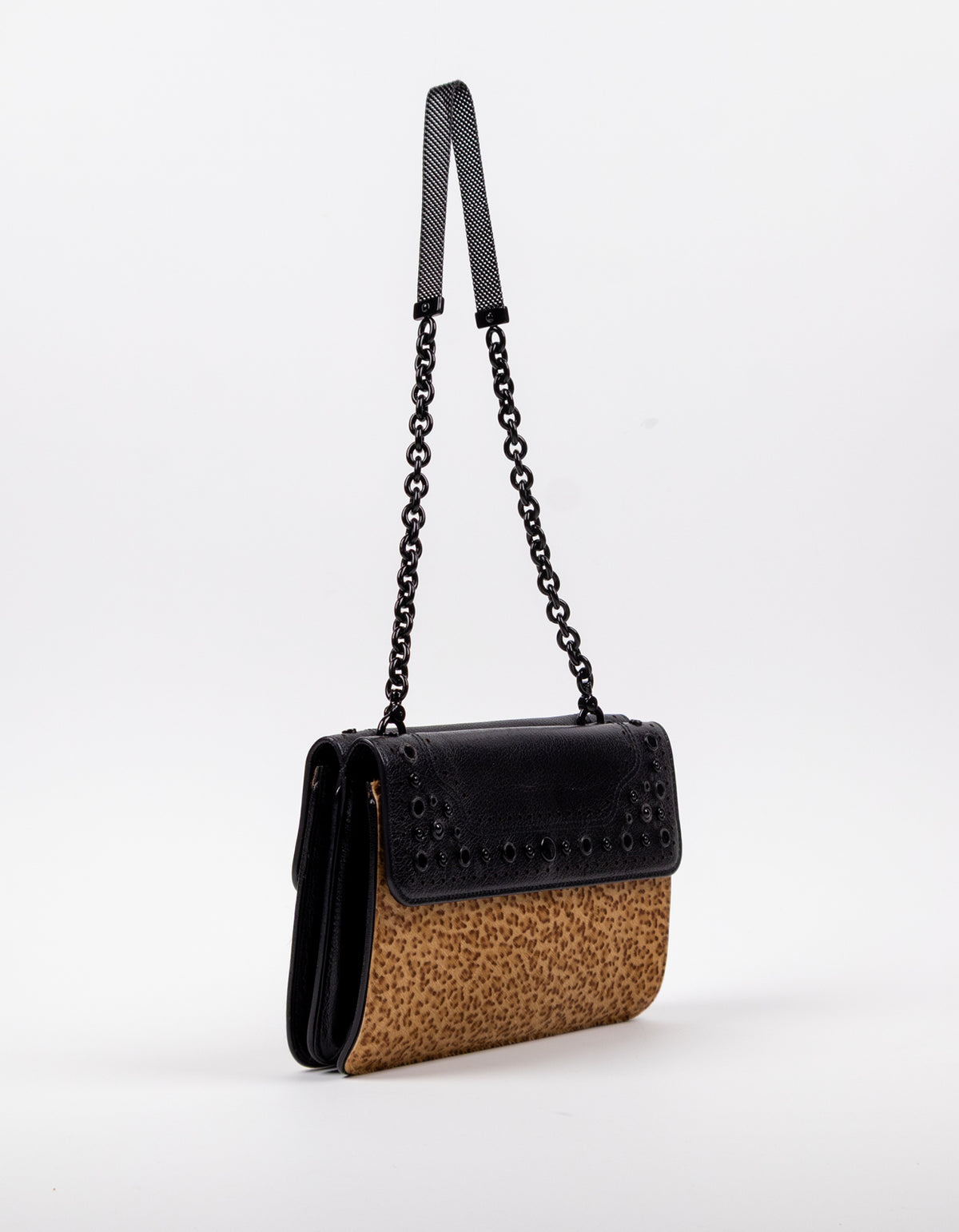 Bottega Veneta Leopard Calf Hair Flap Bag