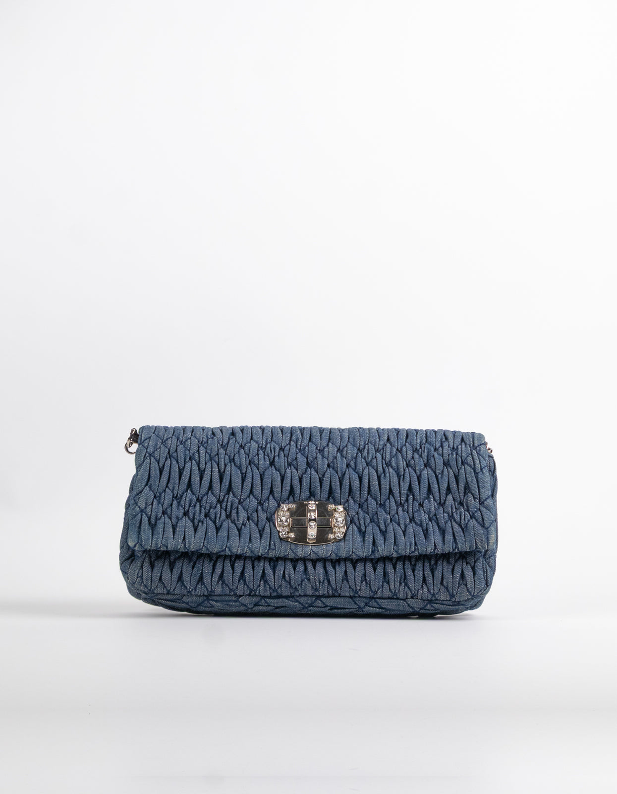 Miu Miu Denim Crystal Cloqué