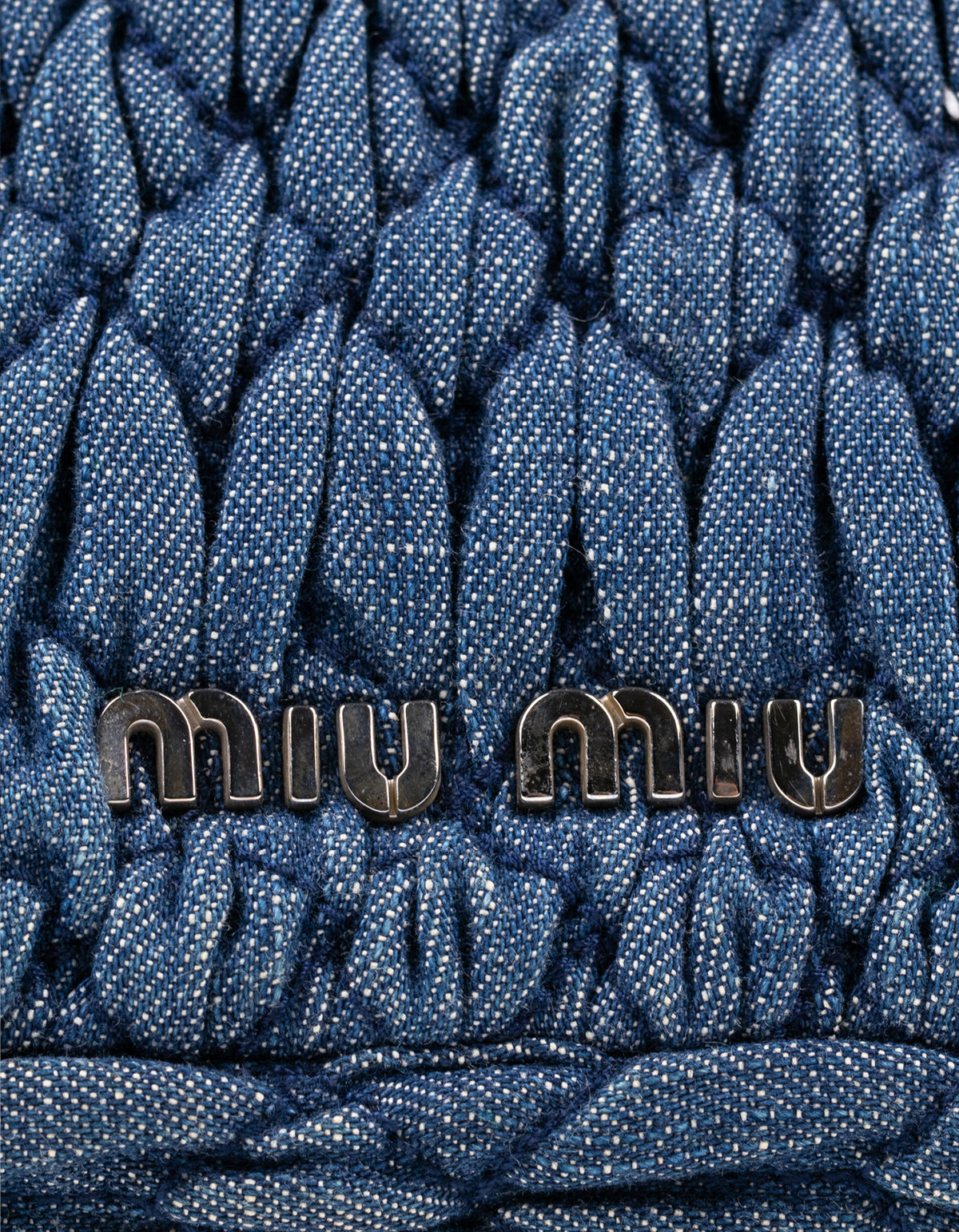 Miu Miu Denim Crystal Cloqué