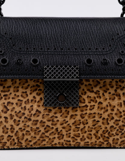 Bottega Veneta Leopard Calf Hair Flap Bag