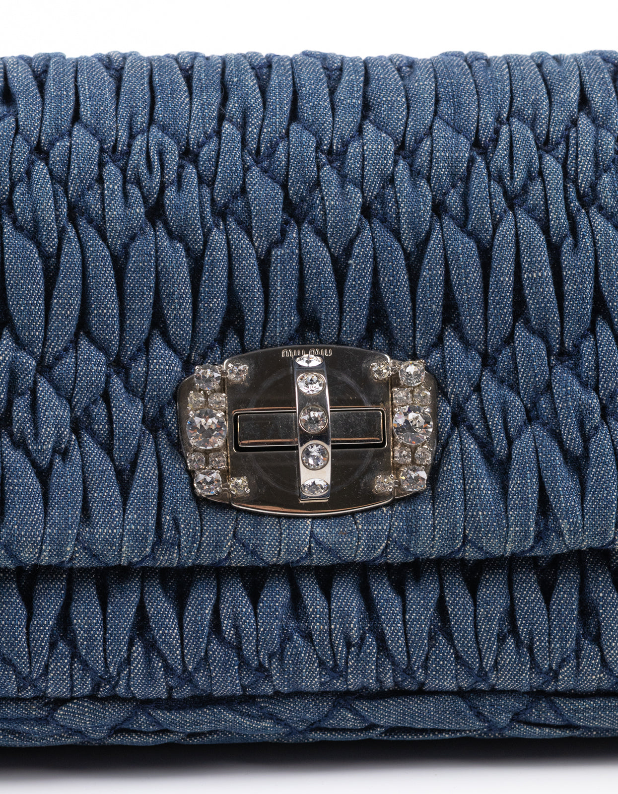 Miu Miu Denim Crystal Cloqué
