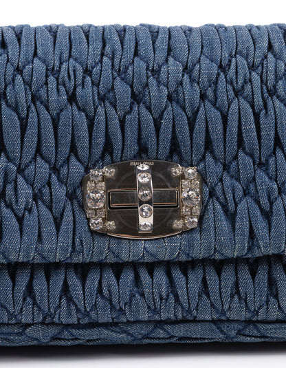 Miu Miu Denim Crystal Cloqué