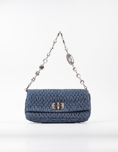 Miu Miu Denim Crystal Cloqué