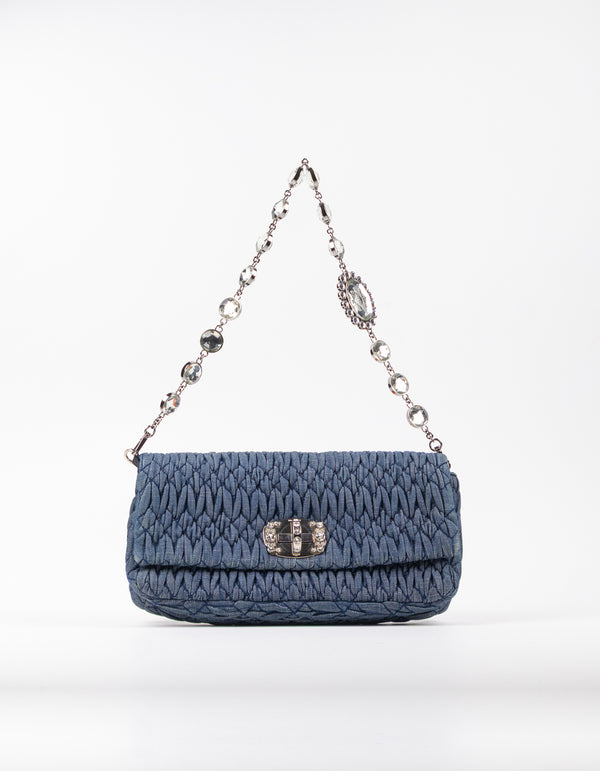 Miu Miu Denim Crystal Cloqué