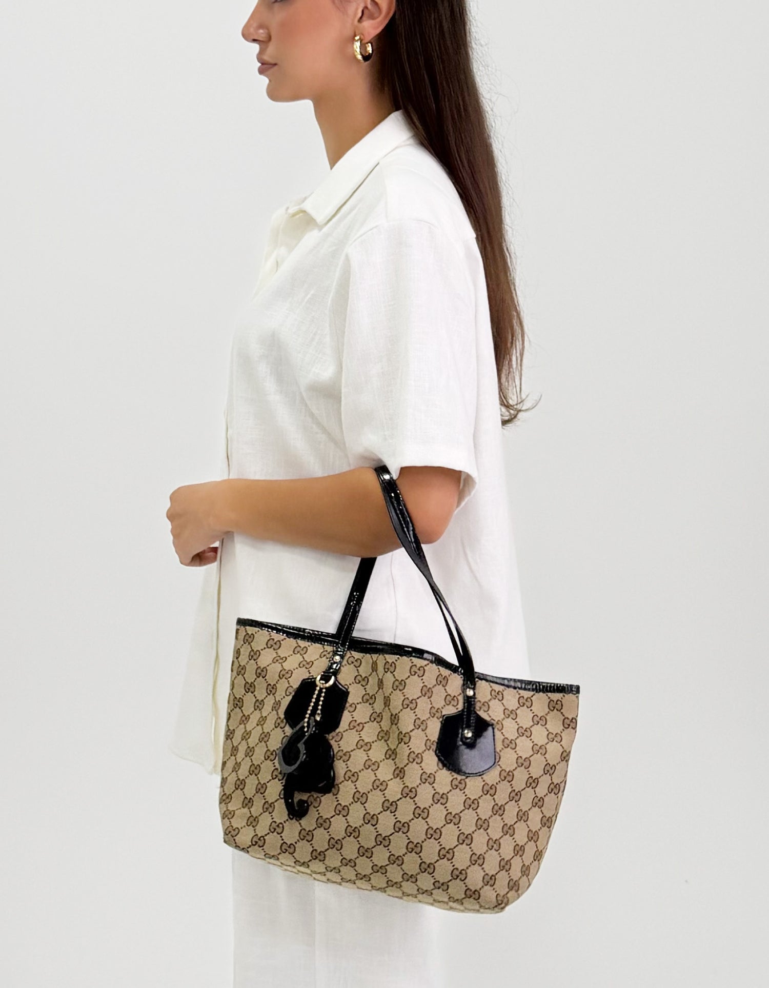 Gucci Jolie Charm Tote GG Canvas