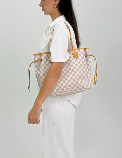 Louis Vuitton Damier Azur Neverfull MM Tote Bag