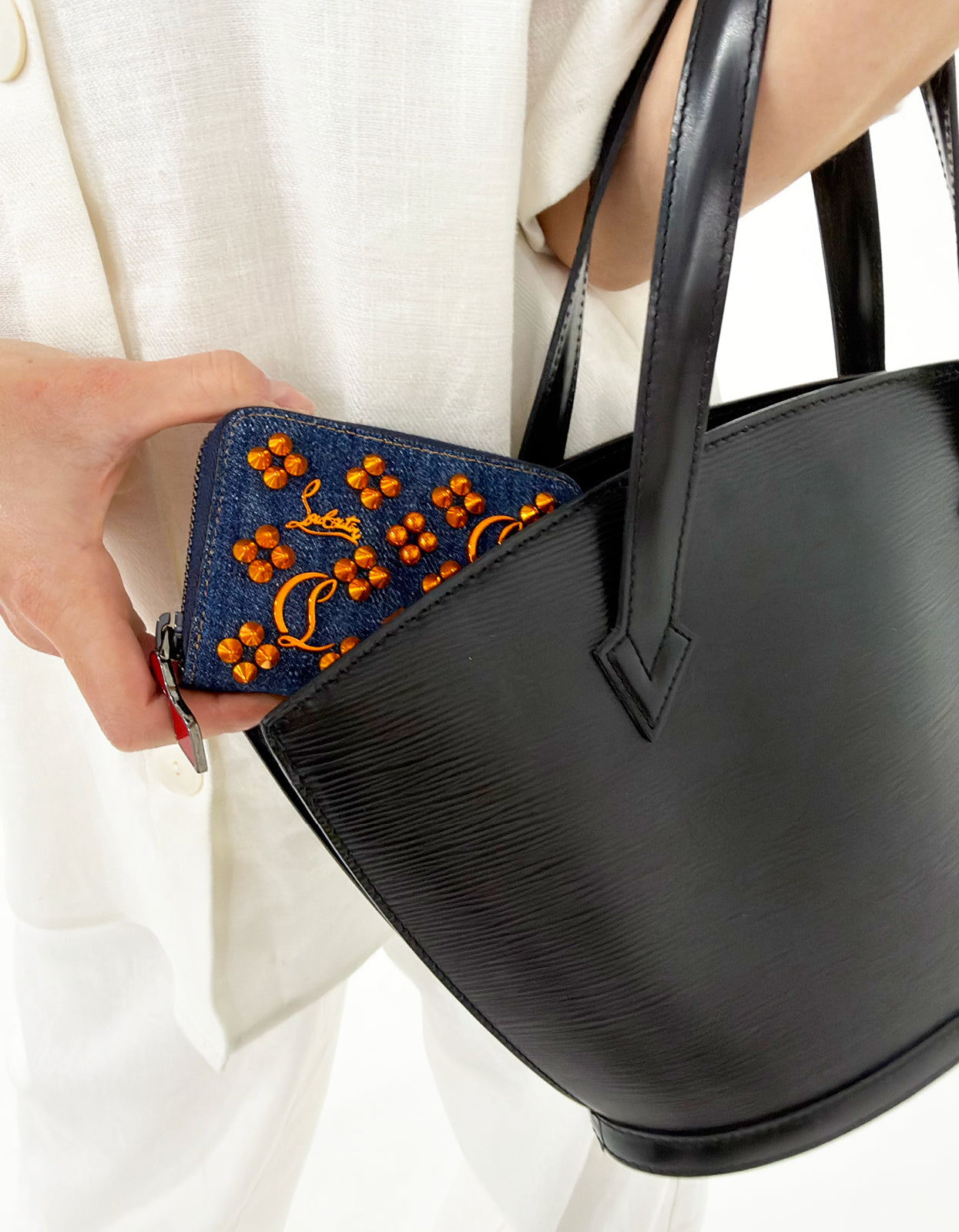 Christian Louboutin Panettone Denim Coin Case