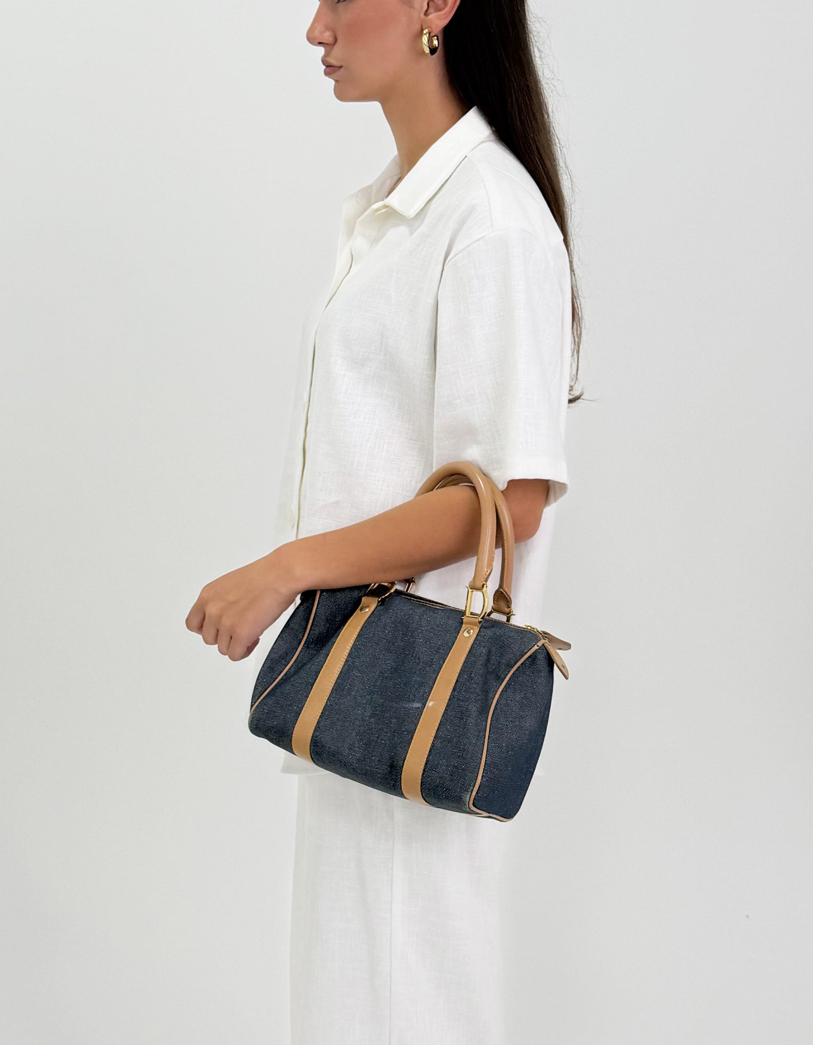 Dior Denim Calfskin Boston