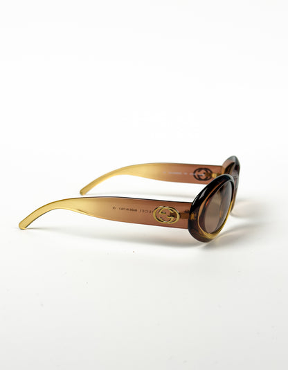 Gucci GG 2400 Oval Yellow Sunglasses