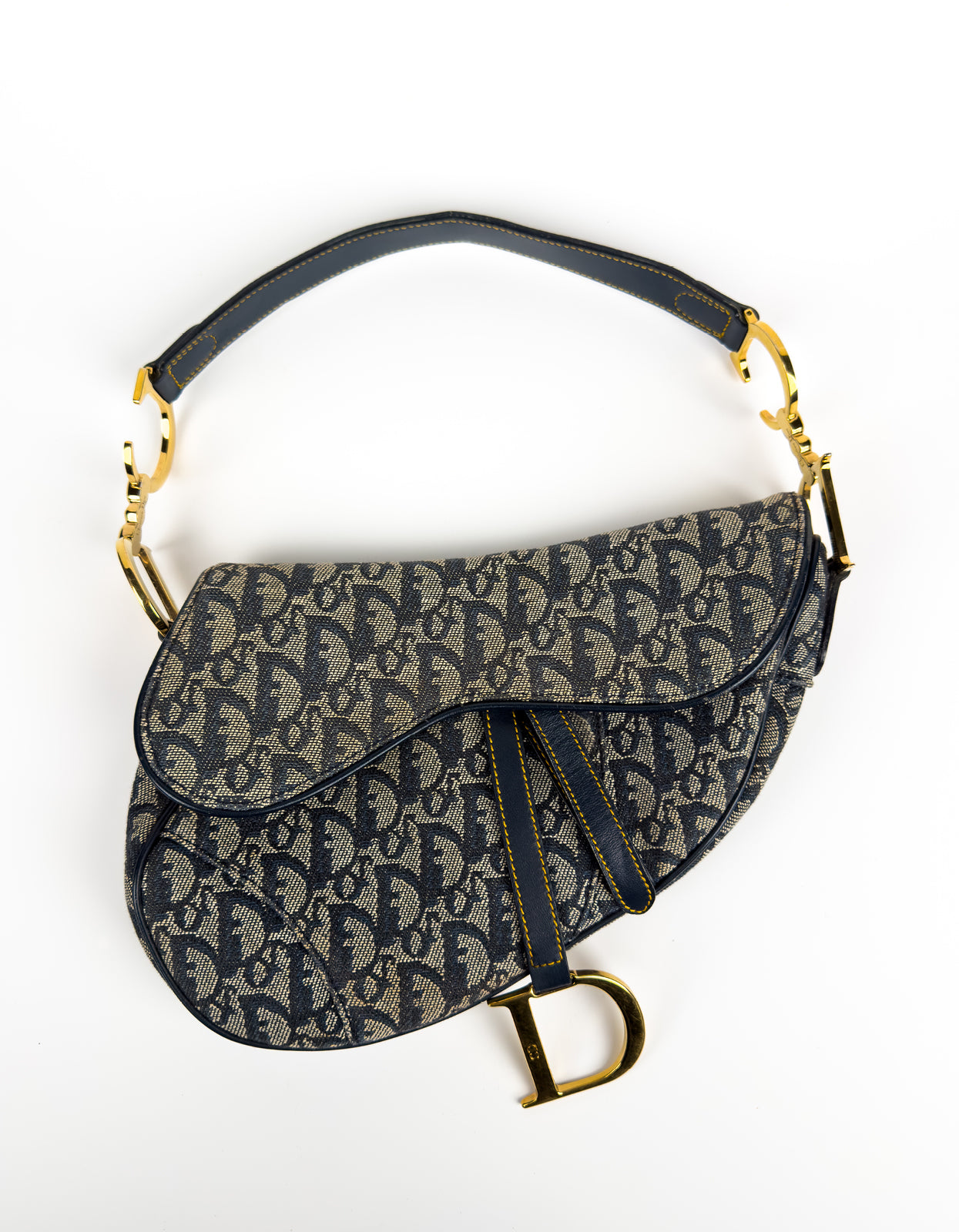 Christian Dior Oblique Navy Saddle