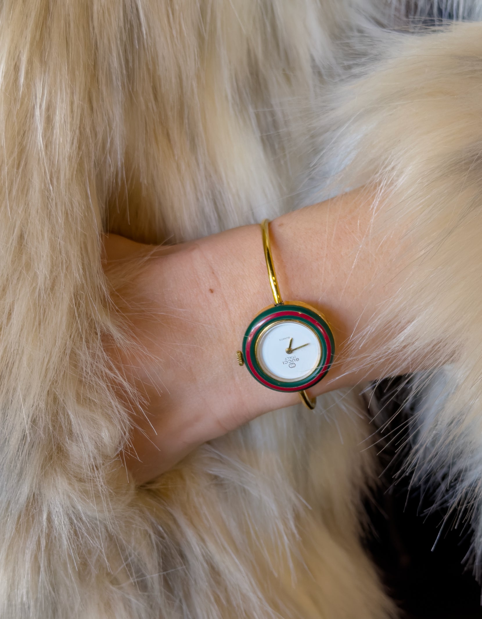 Gucci Gold Bangle Interchangeable Bezel