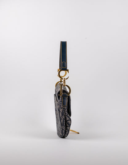 Christian Dior Oblique Navy Saddle