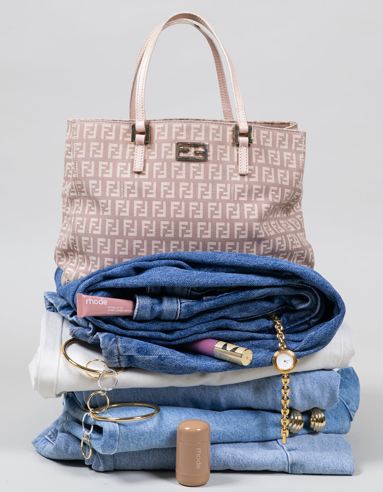 Fendi Pink Zucchino Tote