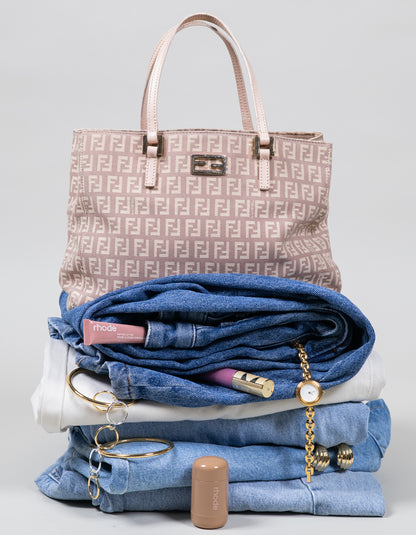 Fendi Pink Zucchino Tote