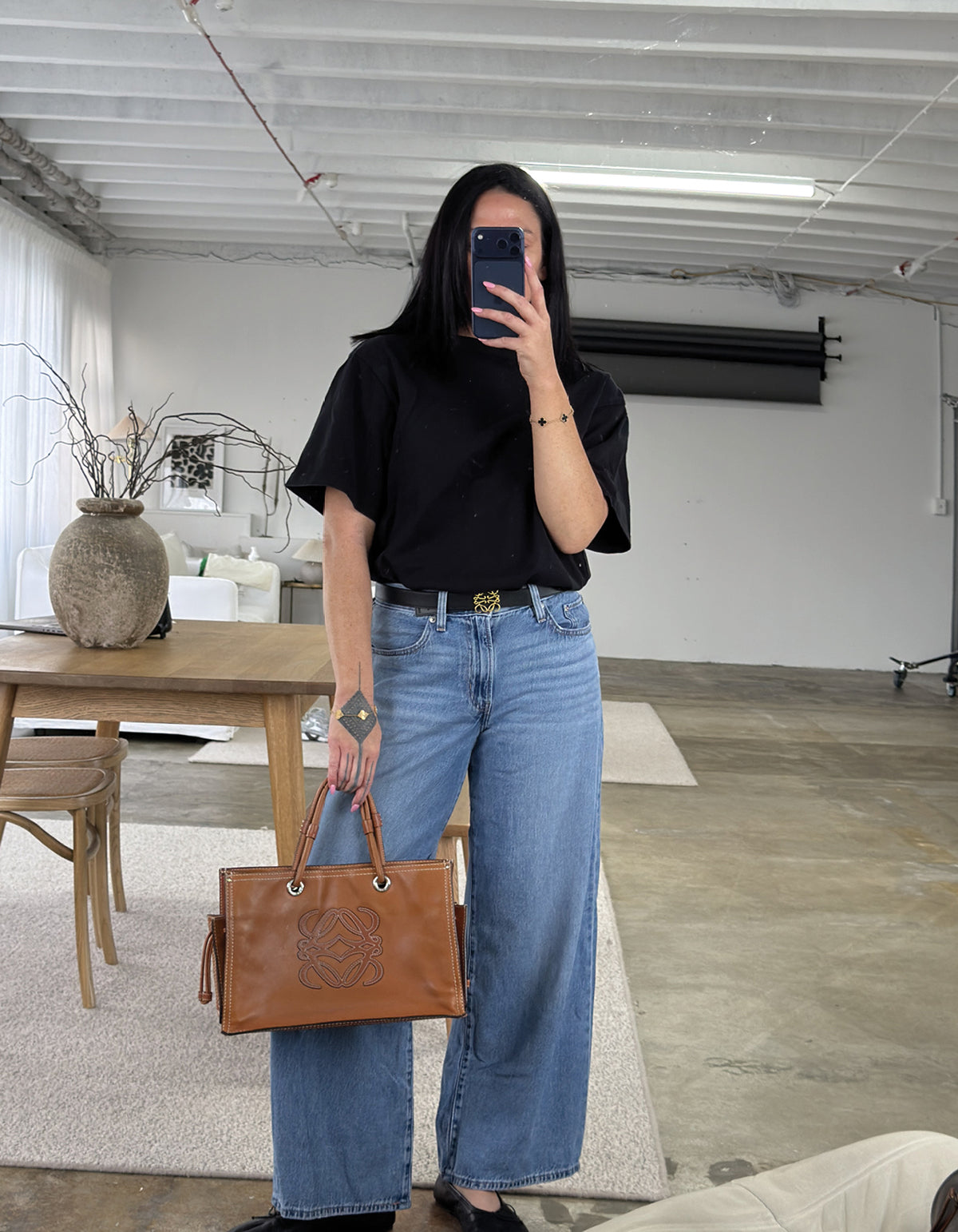 Loewe Anagram Leather Tote
