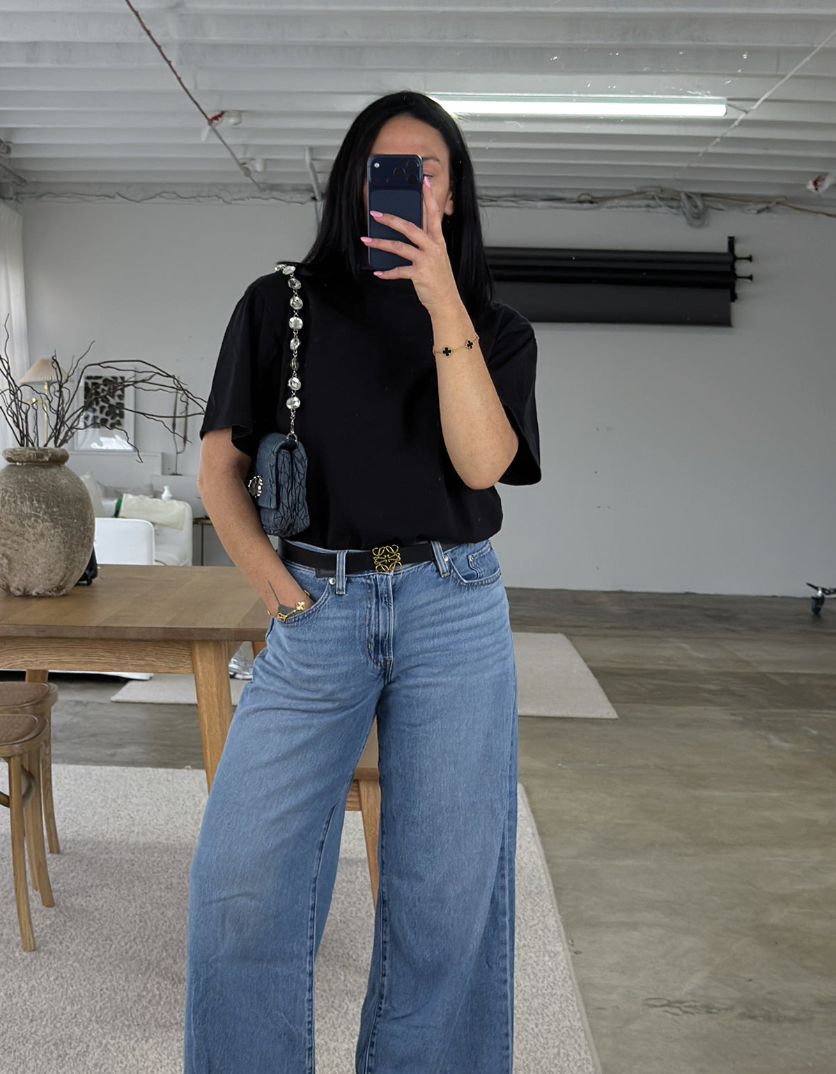 Miu Miu Denim Crystal Cloqué