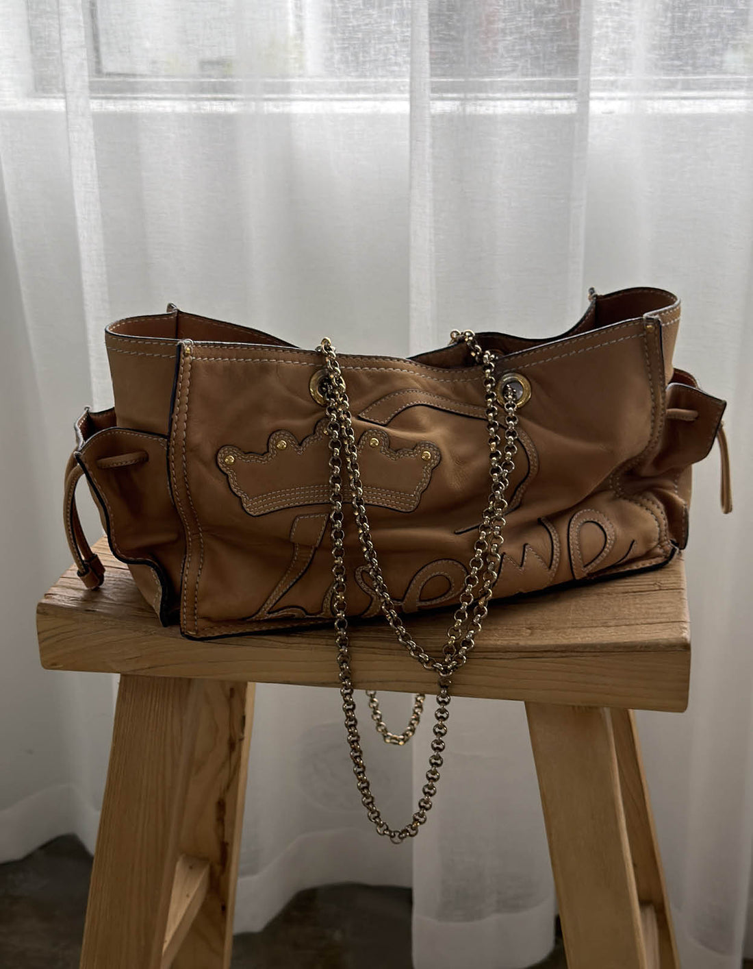 Loewe Crown Logo Chain Shoulder Bag