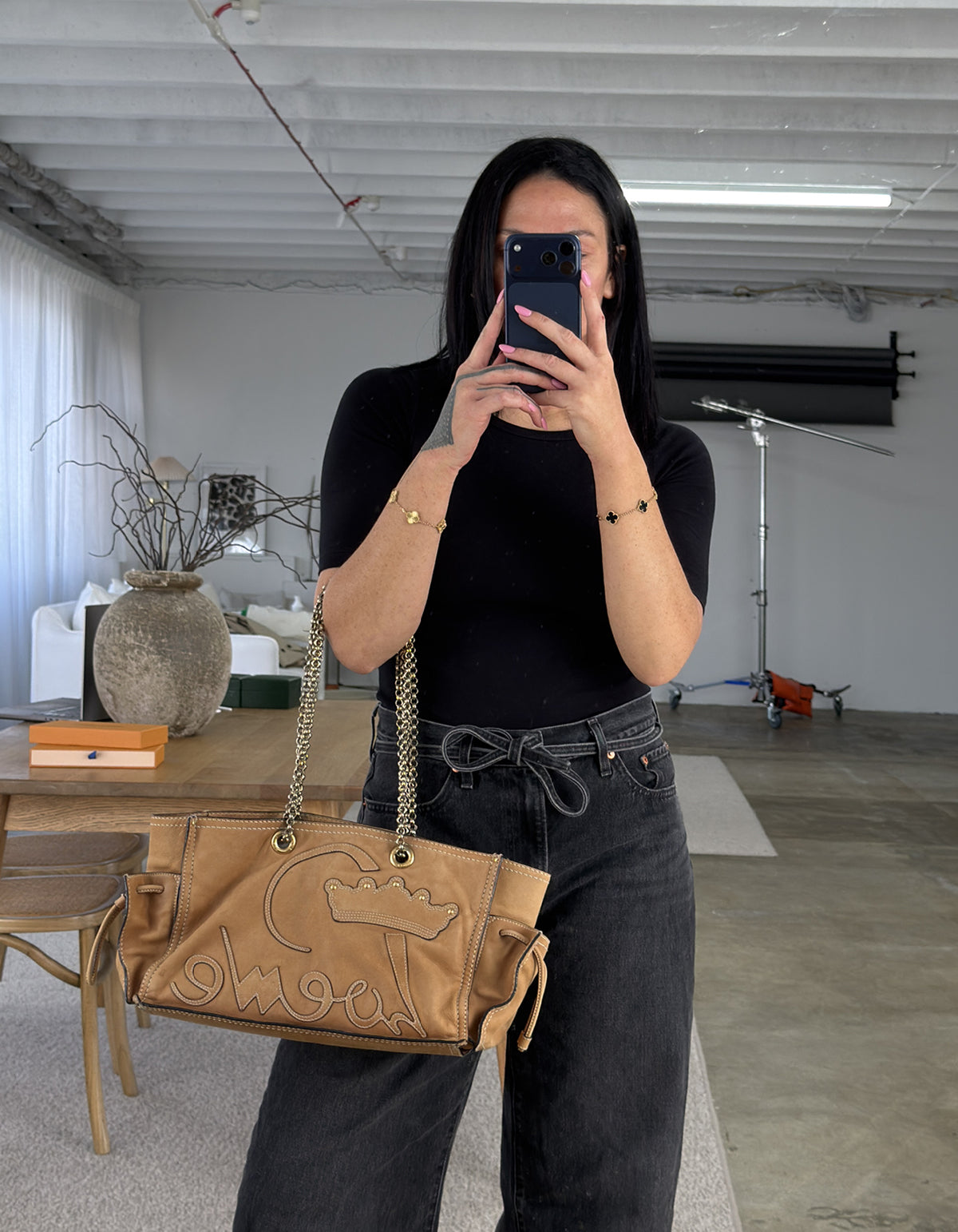 Loewe Crown Logo Chain Shoulder Bag