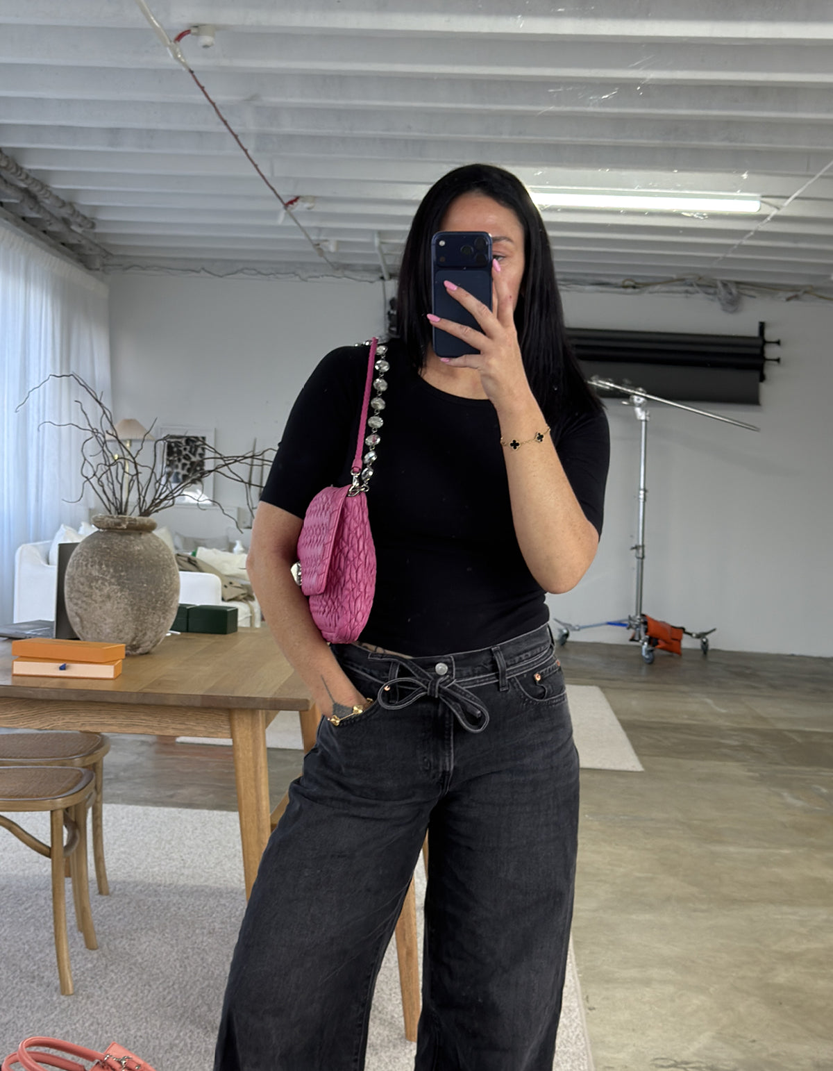 Miu Miu Pink Crystal Cloqué