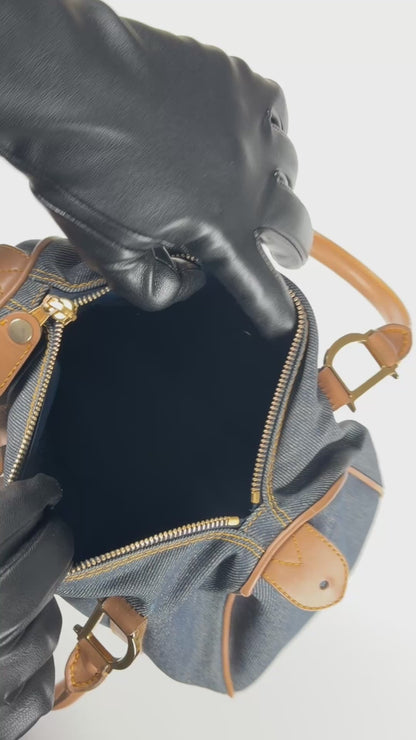 Dior Denim Calfskin Boston