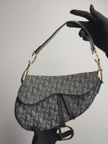 Christian Dior Oblique Navy Saddle