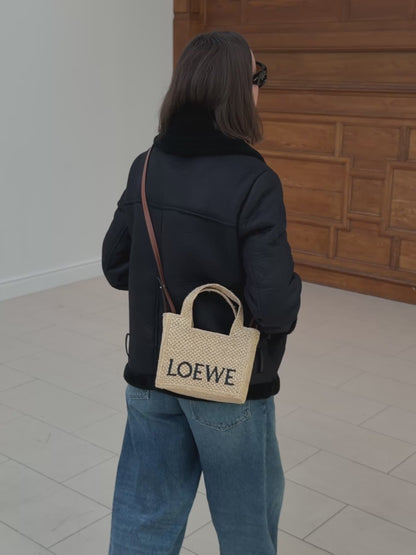 Mini Loewe Raffia Tote