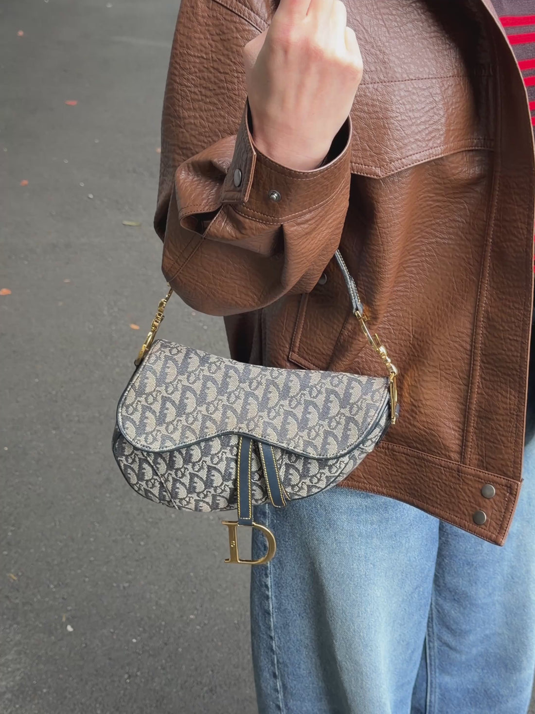 Christian Dior Oblique Navy Saddle