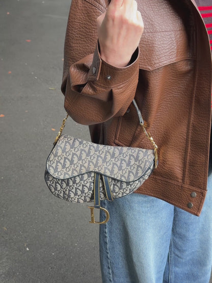 Christian Dior Oblique Navy Saddle
