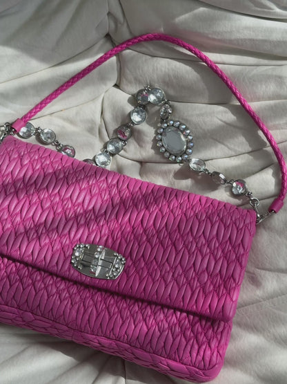 Miu Miu Pink Crystal Cloqué