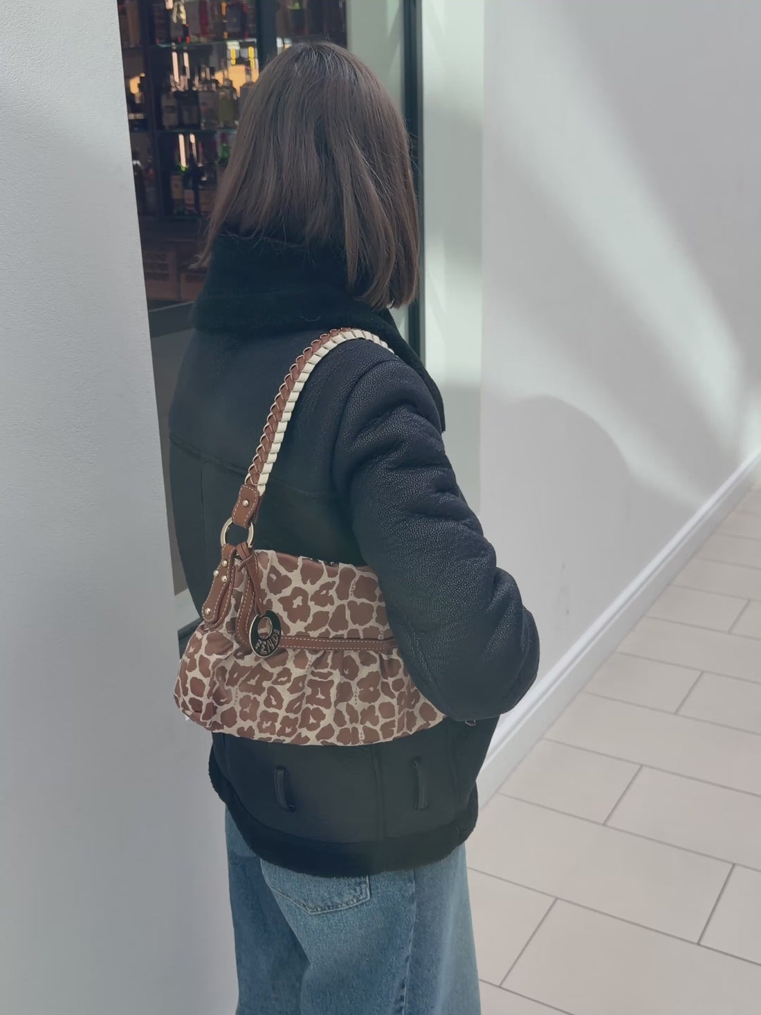 Fendi Chef Giraffe Jacquard Bag