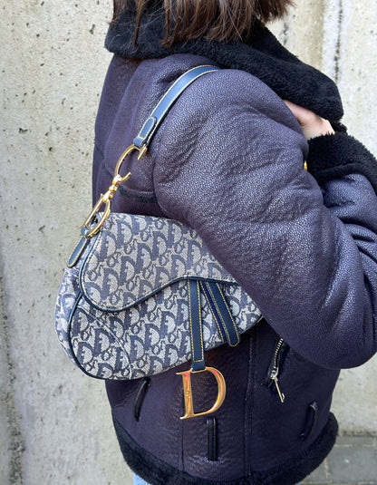 Christian Dior Oblique Navy Saddle