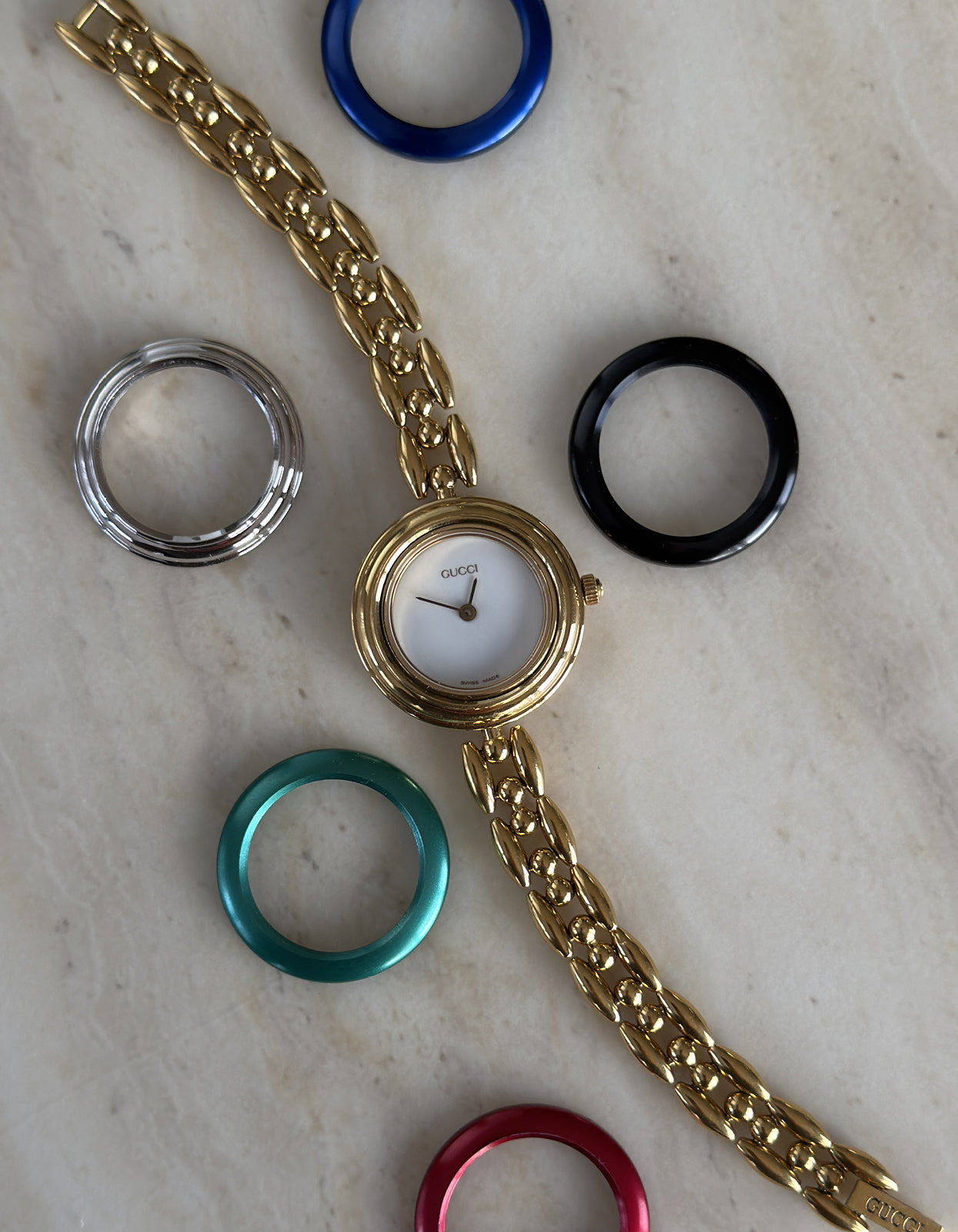 Gucci Gold Link Changeable Bezel